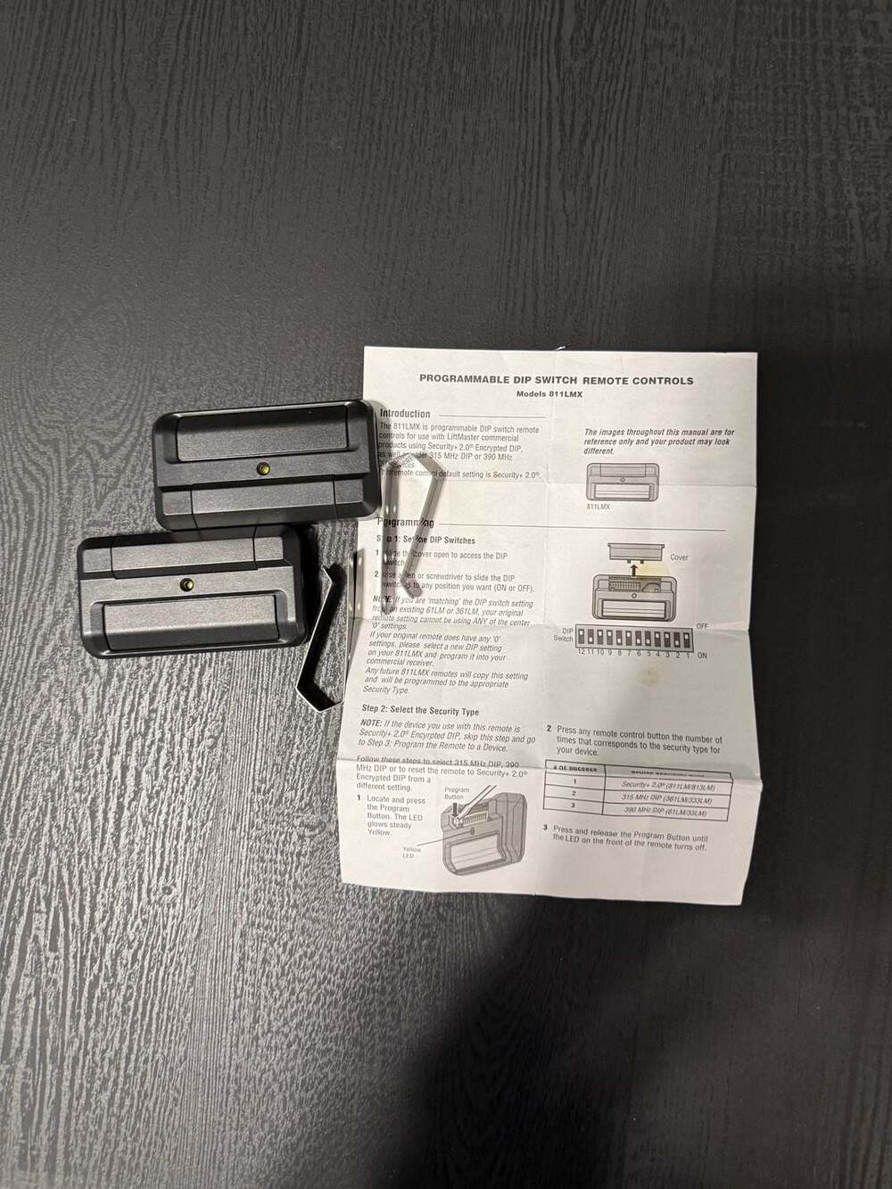 LiftMaster 811LMX Dip Switch Remote Control 2-Pack
